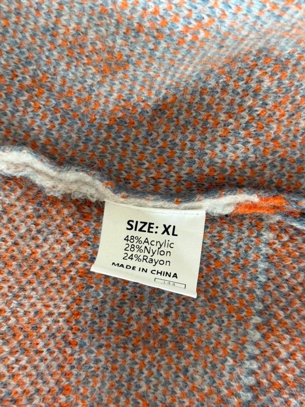 Aztec Print Open Front Cardigan | Orange Blue White | Womens XL - Picture 6 of 13